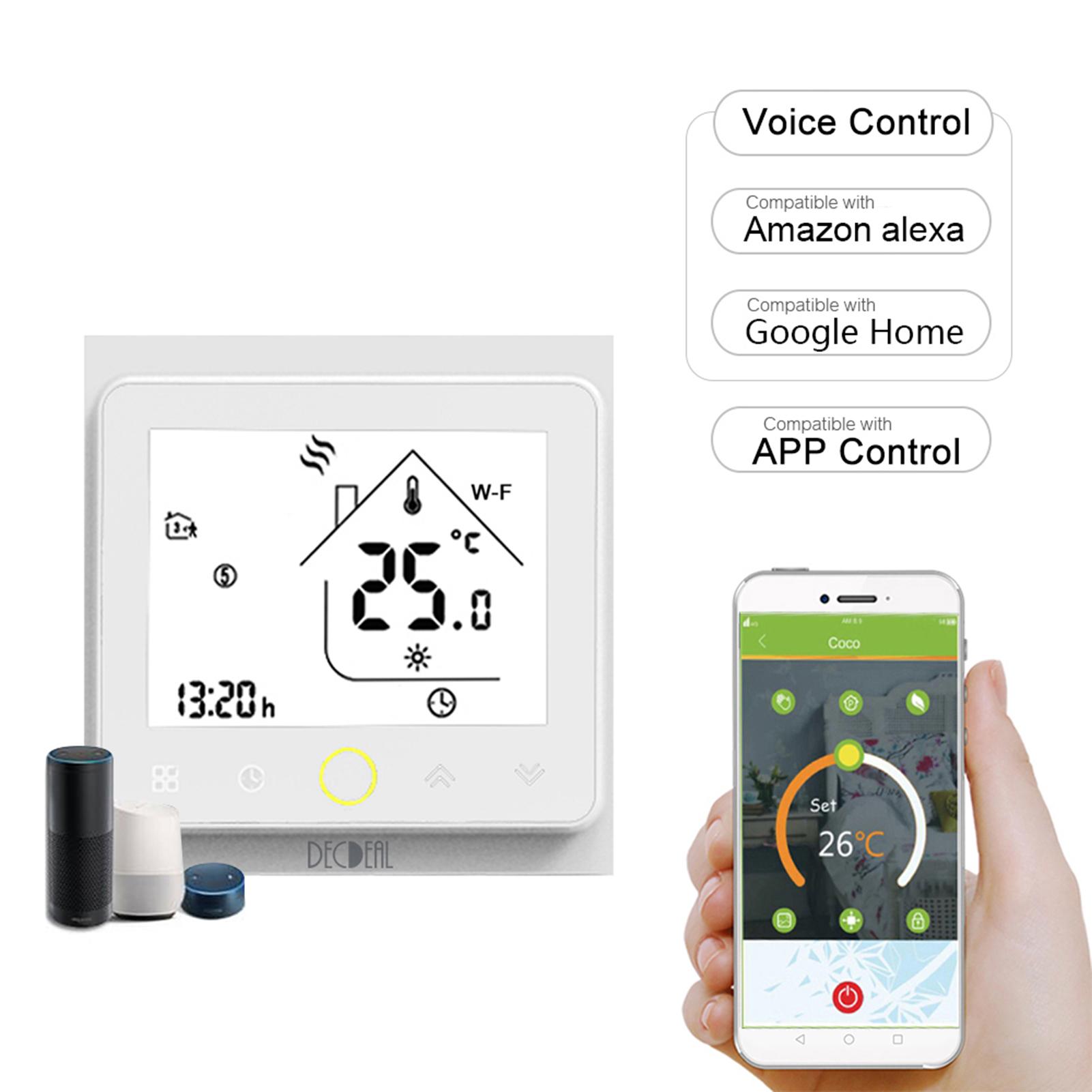 Bộ điều khiển nhiệt độ thông minh Wi-Fi Thermostat với Màn hình cảm ứng hiển thị với đèn đen, dễ đọc