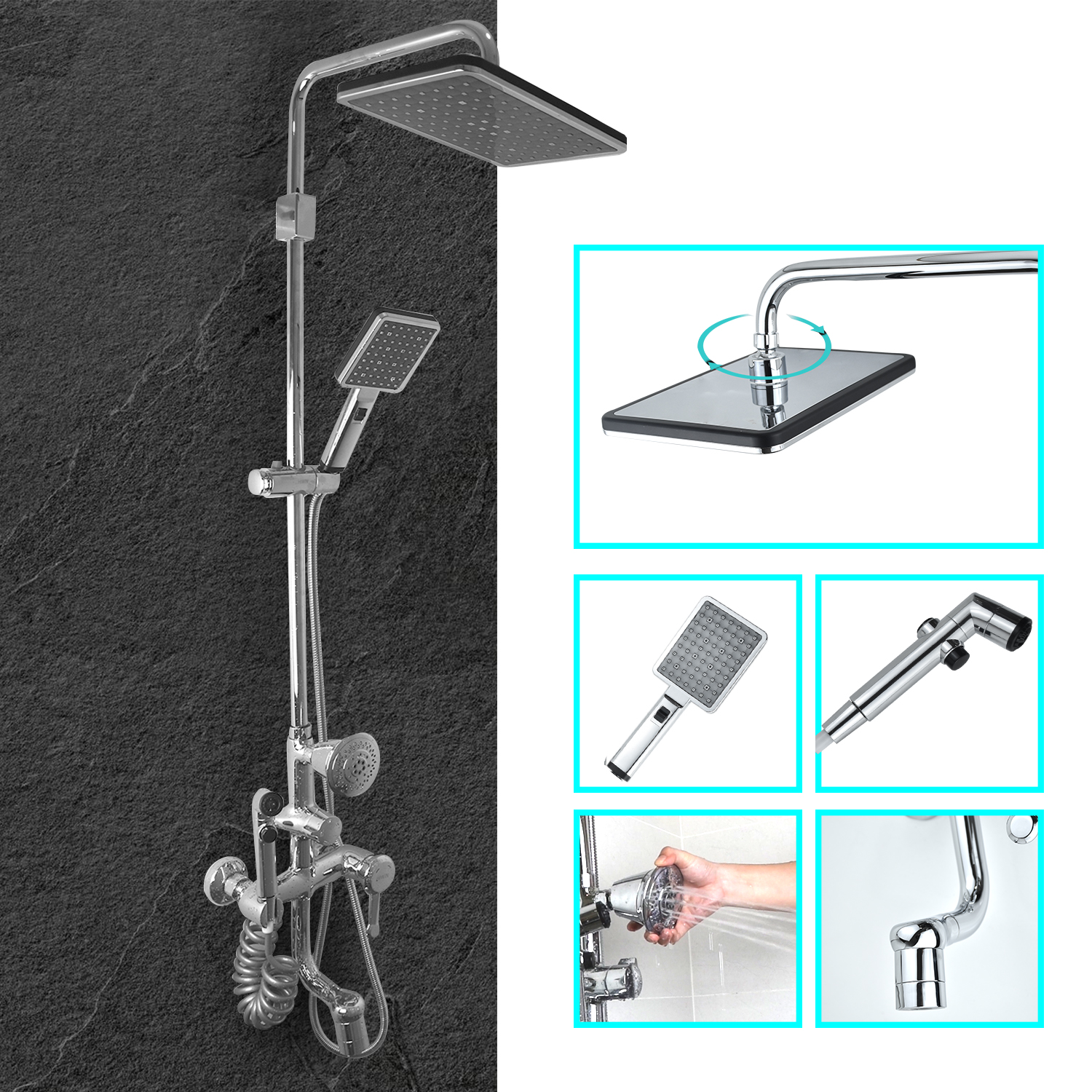 BỘ SEN VÒI TĂNG ÁP 5 MÓN HIWIN KF-111
