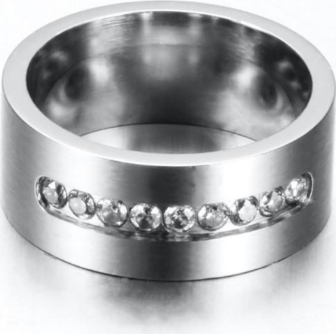 Nhẫn Nam Bản To Loại Mờ Có Đính Đá Titan Không Rỉ TT 2380
