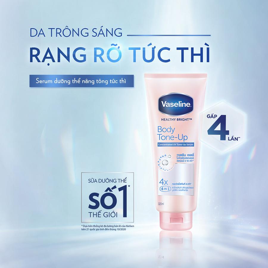 Vaseline Body Tone-Up Serum Dưỡng Thể Nâng Tông Tức Thì + Chống Nắng 320ML