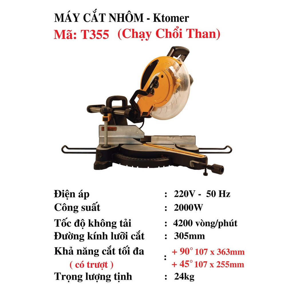 Máy cắt nhôm Ktomer T355_Chính Hãng