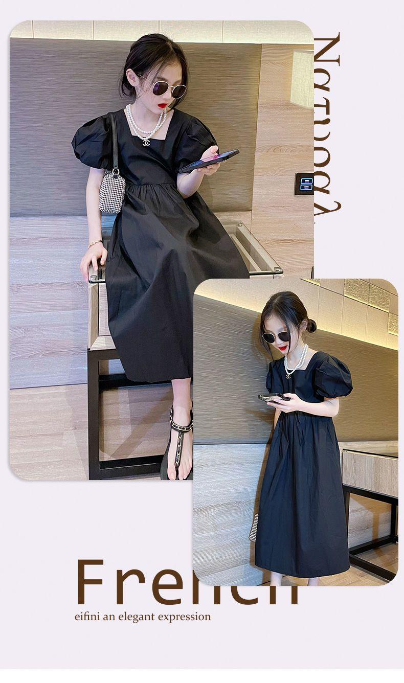DONGSHOP HOT Cô gái ăn mặc mùa hè 2023 vừa lớn bé váy cô gái mỏng mùa hè ăn mặc phong cách phương Tây thời trang đầm dài cho trẻ em