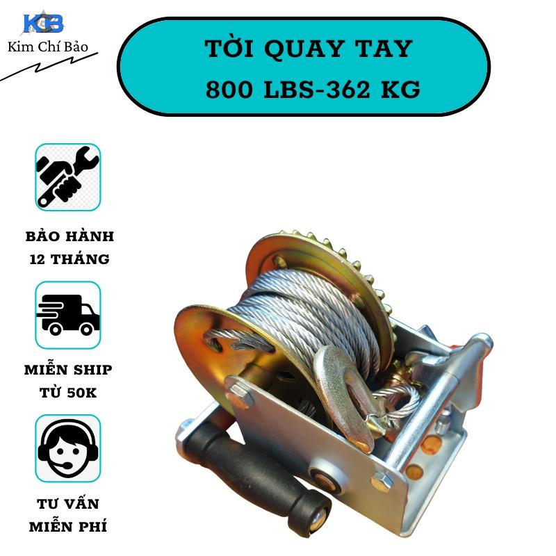 Tời Quay Tay 800lbs Bánh Răng Đồng Tải Trọng 362 Kg, Cáp 8M