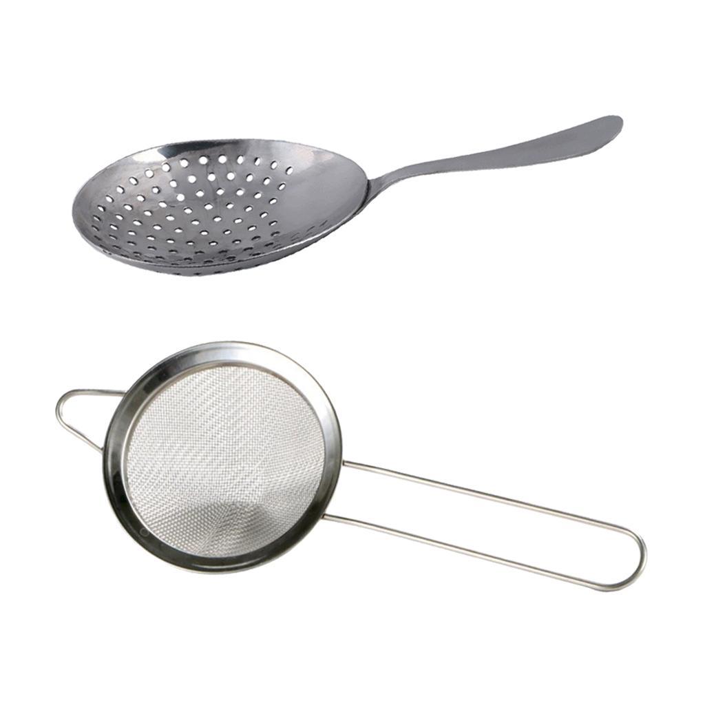 Bar Julep Strainer Fine Mesh Strainer Set Bartender Tool Barware Silver