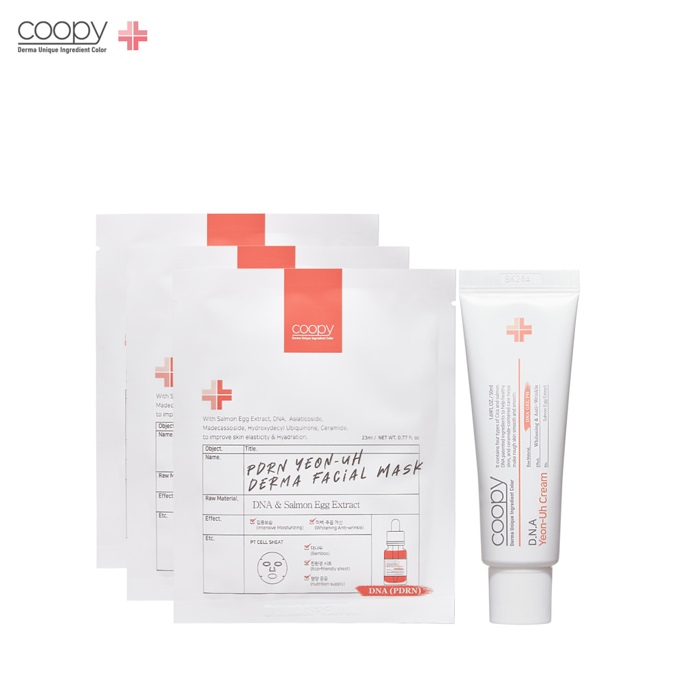 MẶT NẠ TÁI SINH LÀN DA CHIẾT XUẤT DNA CÁ HỒI COOPY PDRN YEON-UH DERMA FACIAL MASK 23 ML (HỘP 5 MIẾNG)