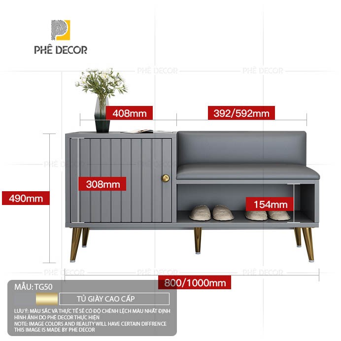 TỦ GIÀY CAO CẤP - TG50 - Dáng đứng 60x32,8x100