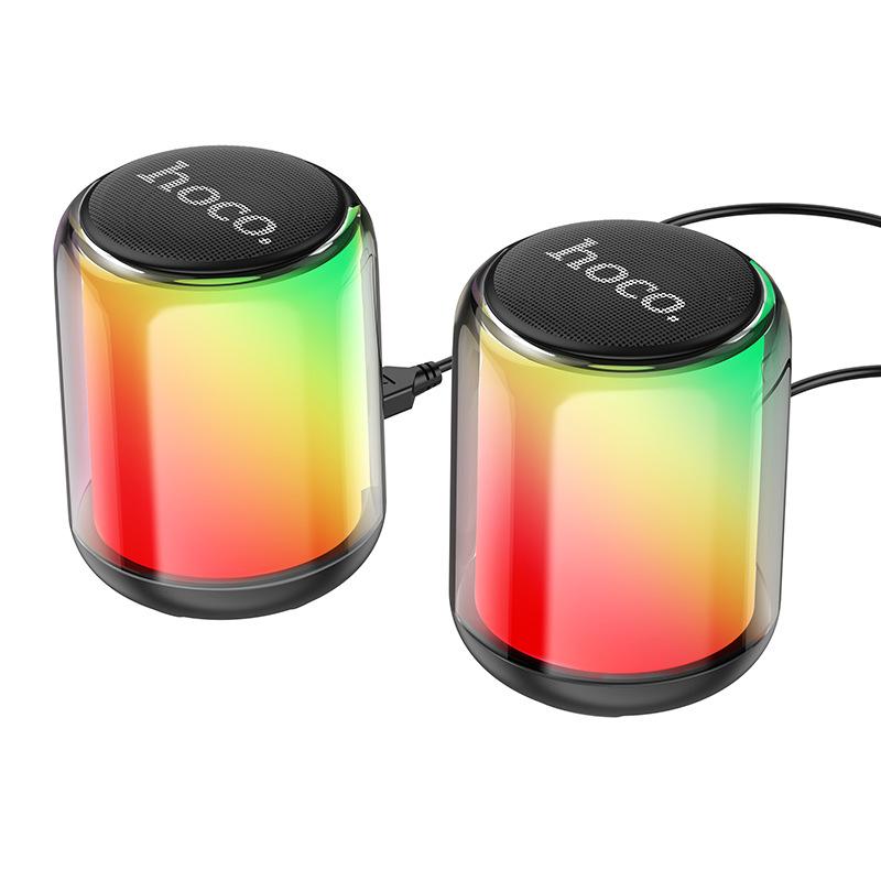 Khuyến mãi HOCO/ hoco BS56 Loa Bluetooth có dây hai trong một hiệu ứng ánh sáng nhiều màu sắc để bàn TV tủ âm thanh nhỏ