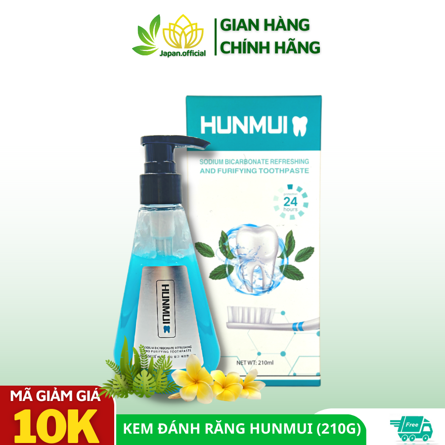 Kem Đánh Răng Trắng HUNMUI (210g) Tinh Chất Bạc Hà