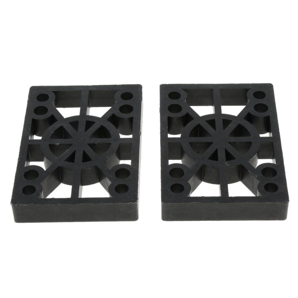 2 Pcs Skateboard Riser Pads Longboard Rise Pads, Soft Longboard Shockpads, 12mm, Black