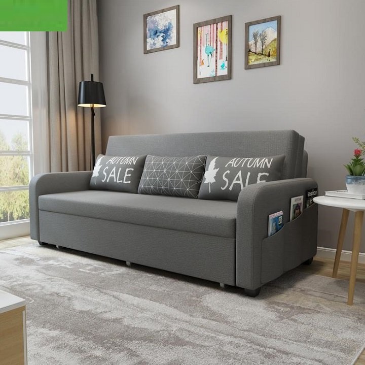 GIƯỜNG SOFA ĐA NĂNG CÓ NGĂN CHỨA ĐỒ KIÊM GHẾ SOFA. GIƯỜNG SOFA THÔNG MINH GẤP GỌN KHUNG THÉP CHỊU LỰC. KT 1m6 x 1m9 TẶNG KÈM 3 GỐI CÙNG TONE