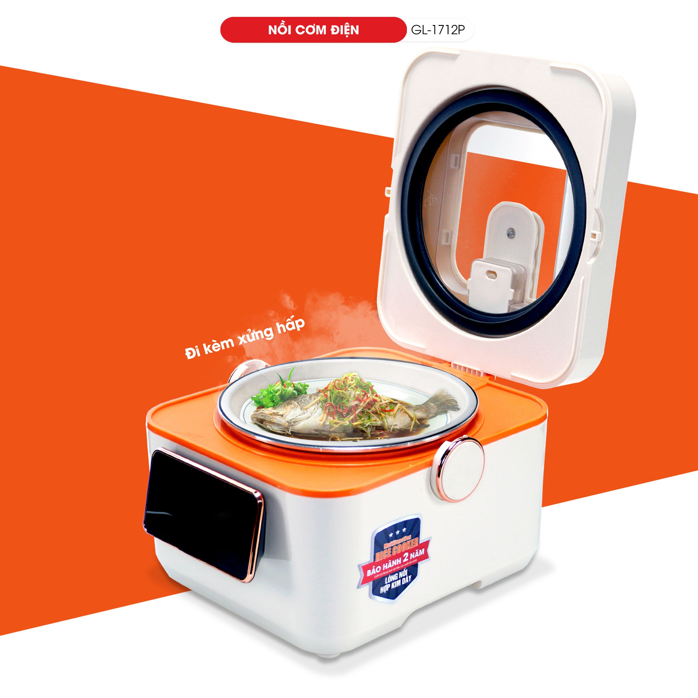 Nồi cơm điện Gali GL-1712P Dung tích 1.2L. Thiết kế đa chức năng nấu, nhỏ gọn, nắp có thể tháo rời. Lòng nồi siêu dày, giữ nhiệt tốt. Hàng chính hãng bảo hành 24 tháng