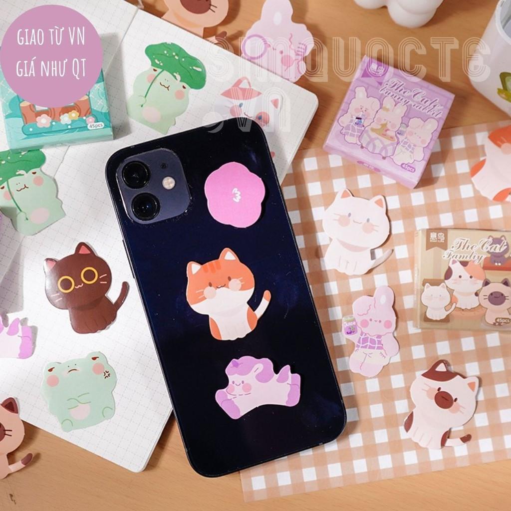 Hộp 45 hình dán sticker con vật đáng yêu để trang trí sổ lưu niệm ST74