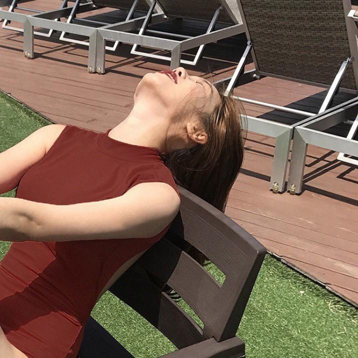 Bikini 1 mảnh, Bodysuit CỘT NƠ SAU CỔ hở lưng baby