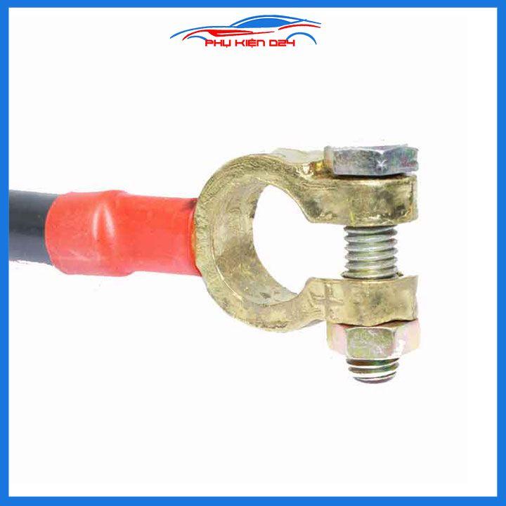 Cáp đồng nối cực ác quy 30cm 2 đầu siết bu lông đa năng chịu dòng 100A