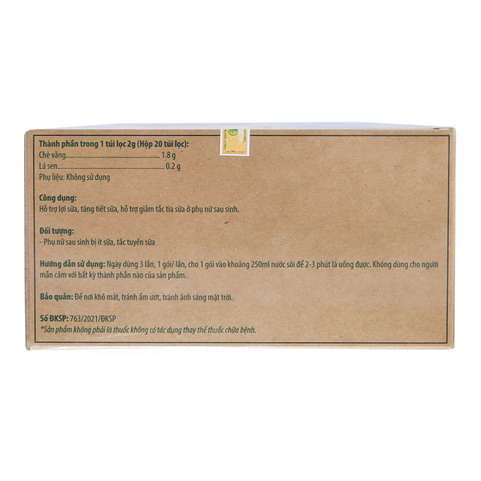 3 Hộp - Combo 60 gói trà vằng túi lọc lợi sữa cho Mẹ - giảm mỡ bụng sau sinh - Wonmom