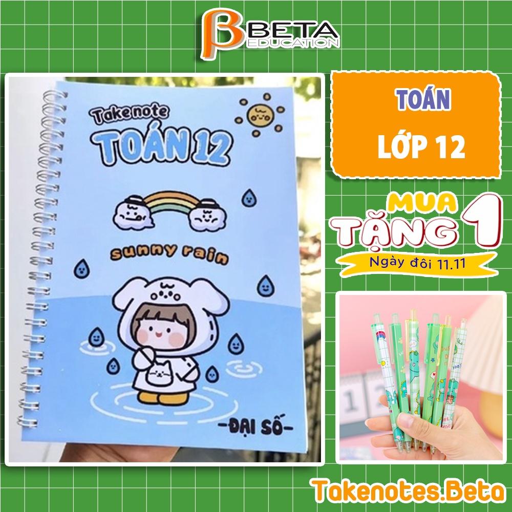 Sổ takenote toán 12, sổ tay ghi chép toán 12 giúp học tốt toán 12, sổ lò xo kép Beta, sổ còng sắt Binder Study with Beta