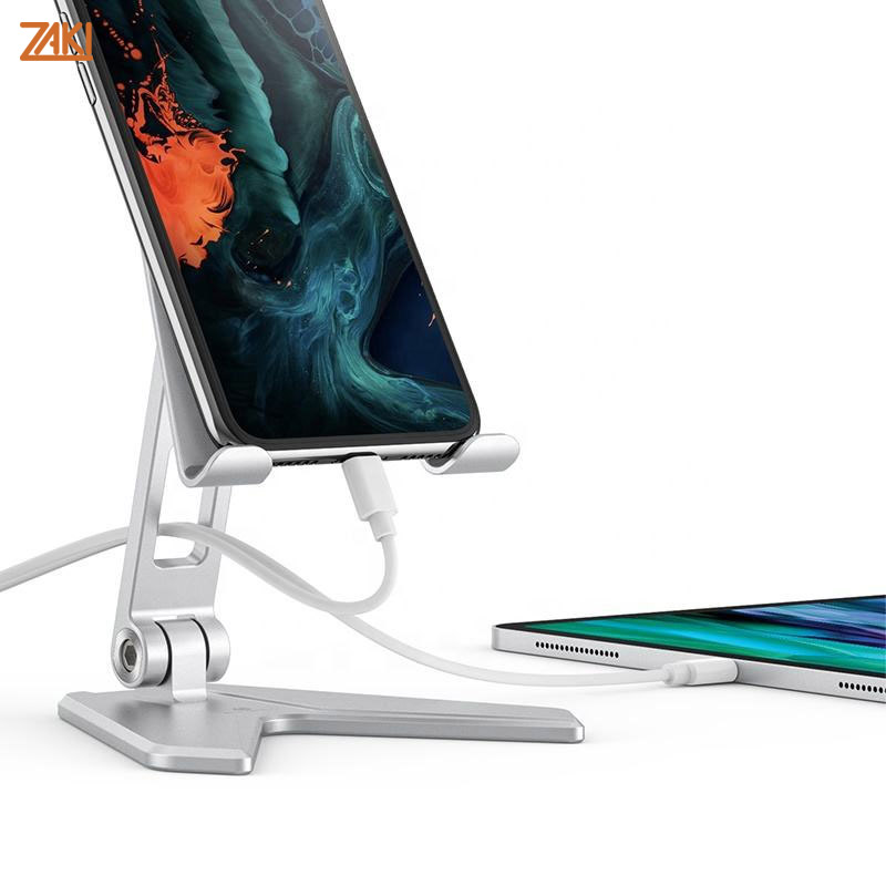 Giá đỡ cho điện thoại/iPad/Tablet hợp kim nhôm xếp gọn Zaki P10 - Hàng Chính Hãng