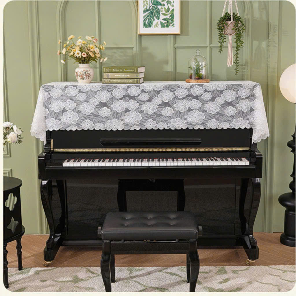 Khăn phủ đàn piano cơ đàn piano điện tử 88 phím cổ điển sang trọng trang trí noel giáng sinh Tết năm mới sinh nhật - Hàng chính hãng
