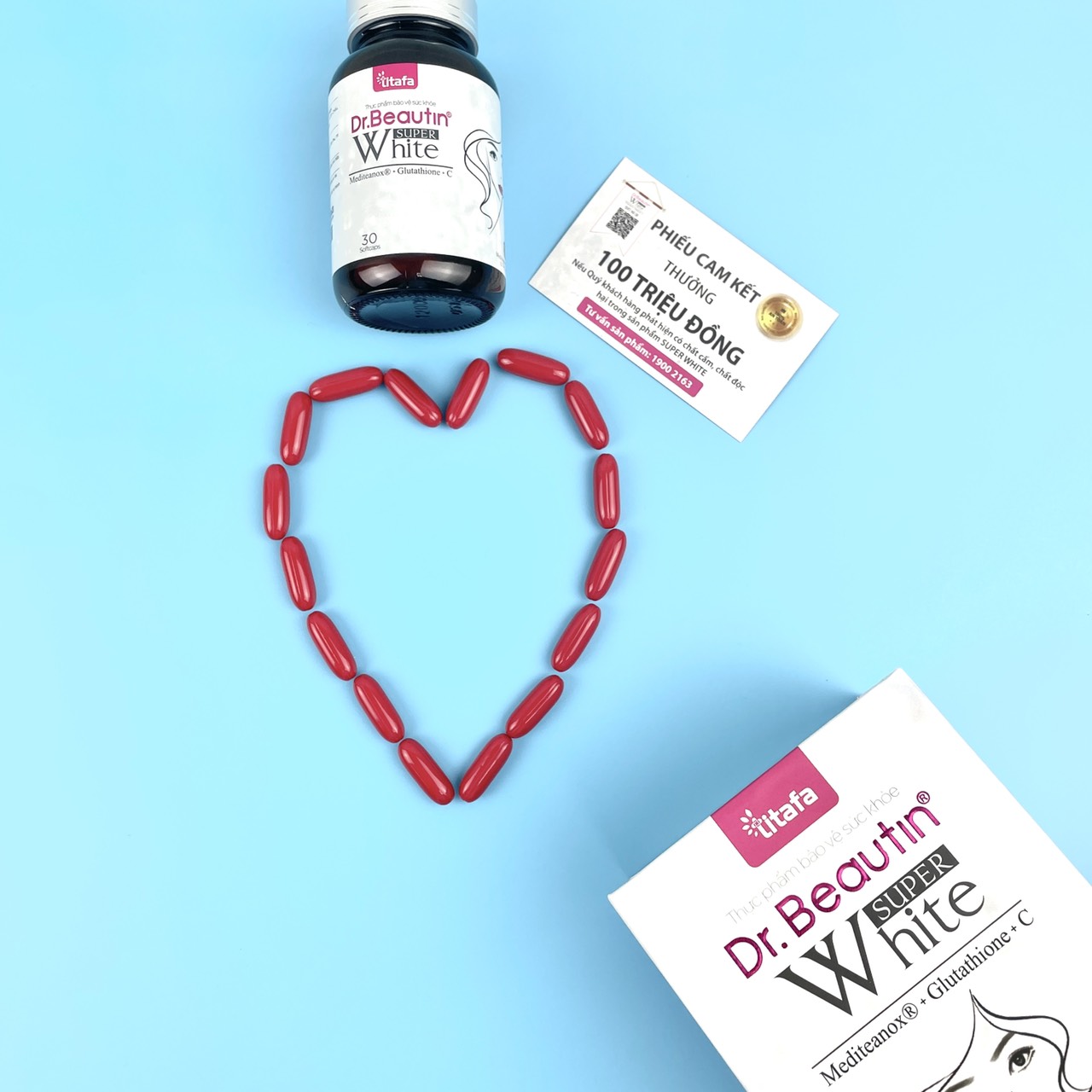 Viên uống trắng da DR.BEAUTIN SUPER WHITE hộp 30 viên - Giảm thâm, sạm, nám, tàn nhang. Giúp da trắng sáng, đều màu