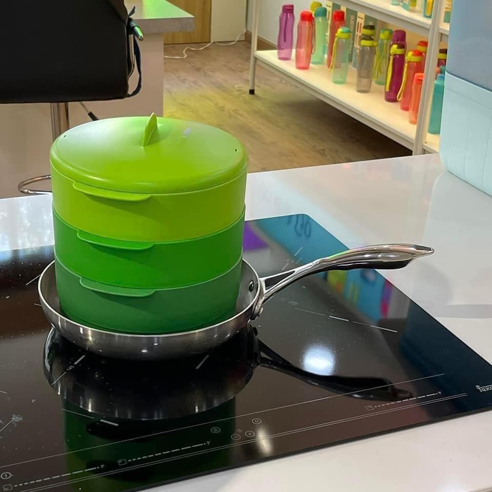 Xửng Hấp 3 Tầng Steam It Paraside 3 Tầng, Hàng Chính Hãng Tupperware, Nhựa Nguyên Sinh Hấp Cách Thủy
