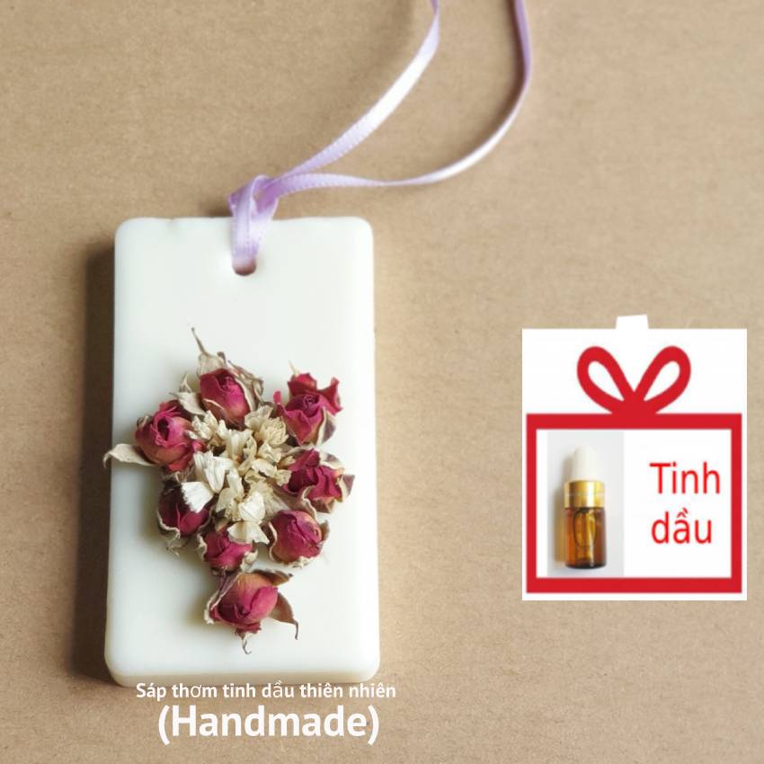 Sáp thơm tinh dầu Lavender, sáp thơm ô tô làm thơm phòng, thơm quần áo, giúp khử mùi, thanh lọc không khí, làm quà tặng handmade độc đáo, gift handmade, Air Fresheners, tặng chai tinh dầu cùng loại 3ml