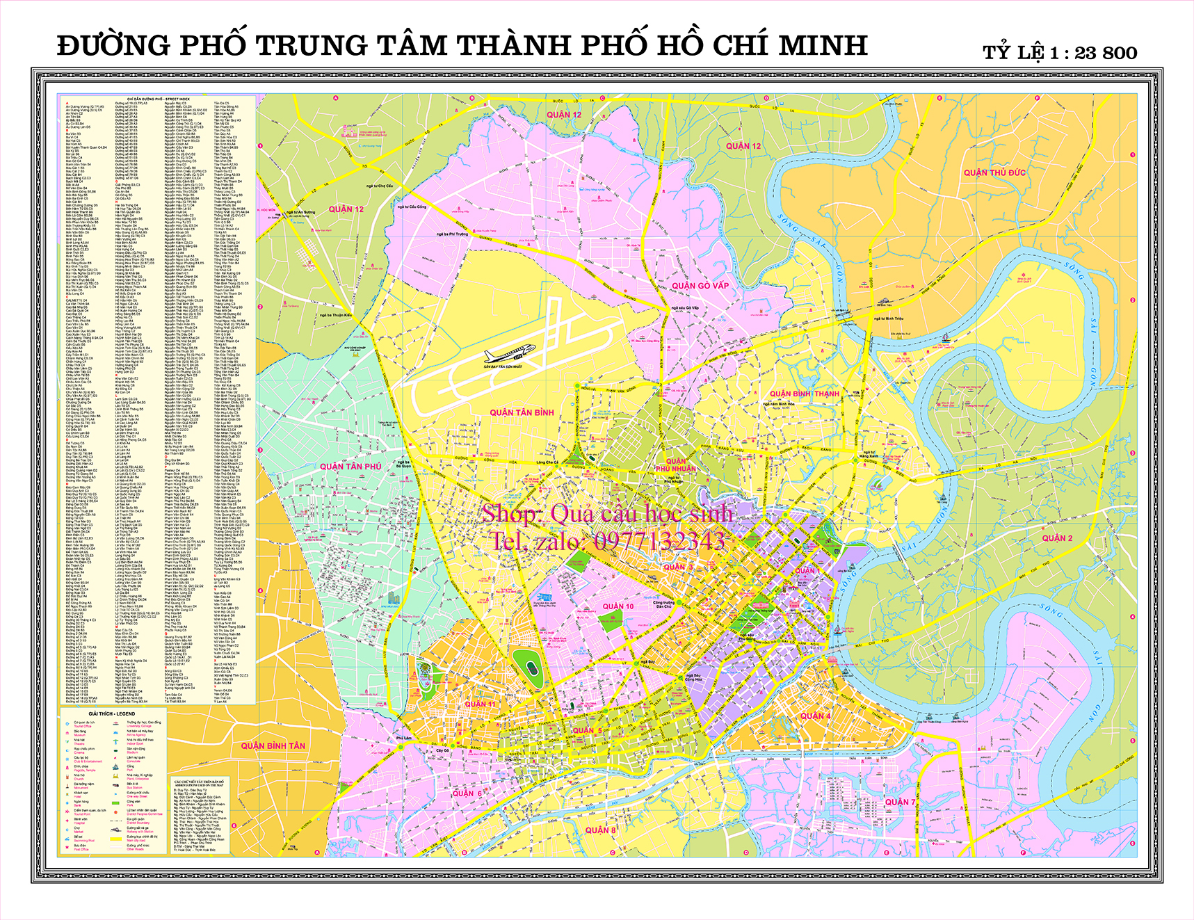 Trung tâm TP Hồ Chí Minh khổ 2A0, 120x156cm (CU)