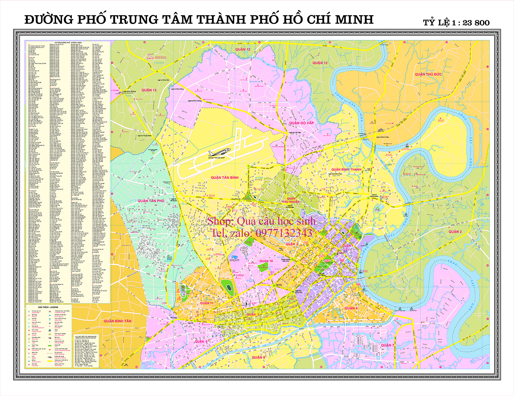 Trung tâm TP Hồ Chí Minh A0, 84x109cm (CU)