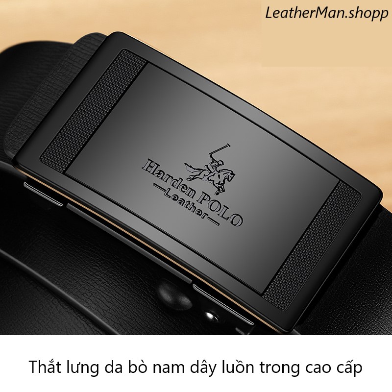 Dây nit nam da bò ,thắt lưng nam cao cấp Hadren PoLo EL03