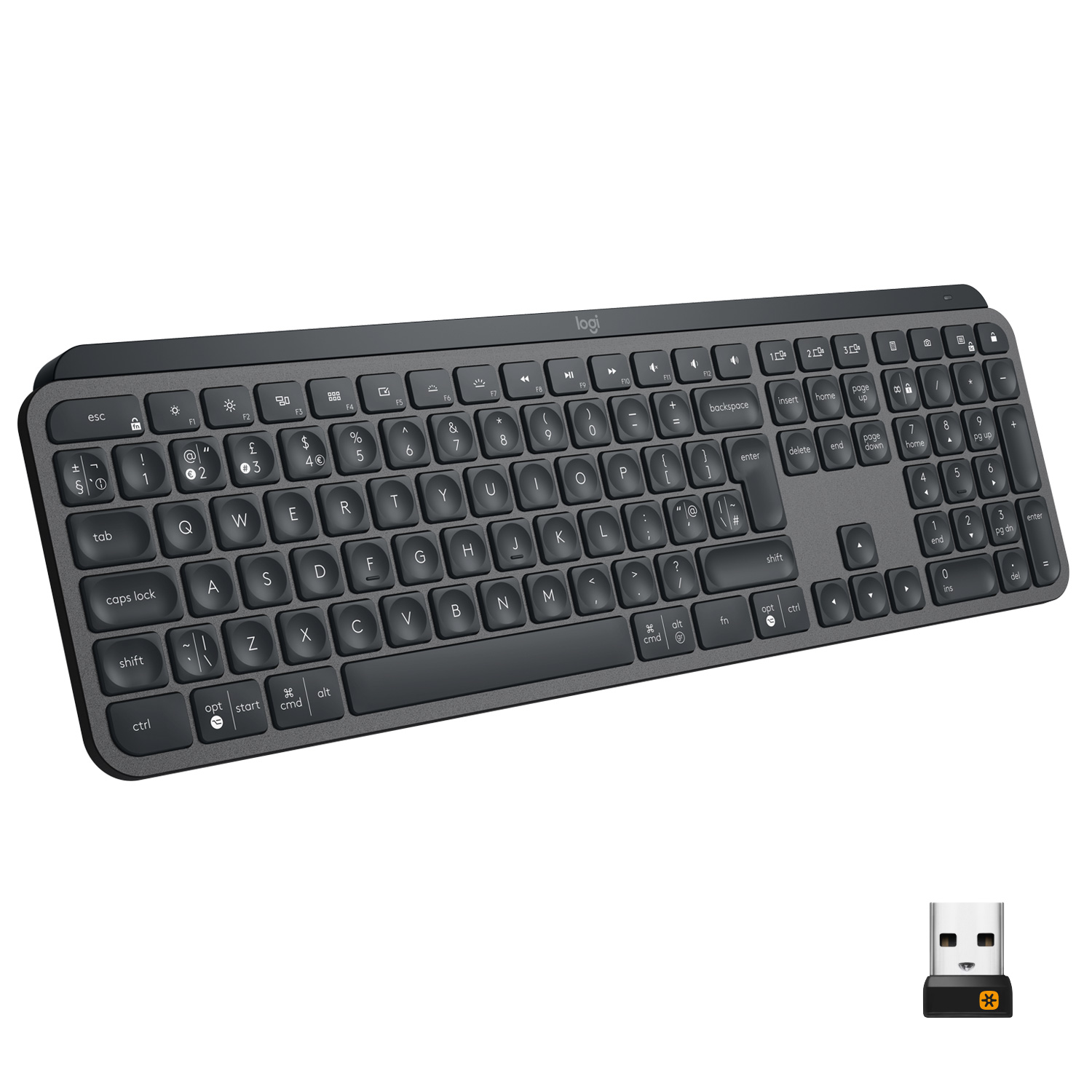 Bàn phím không dây Bluetooth Logitech MX Keys - đa thiêt bi, sạc nhanh, Mac PC - Hàng chính hãng