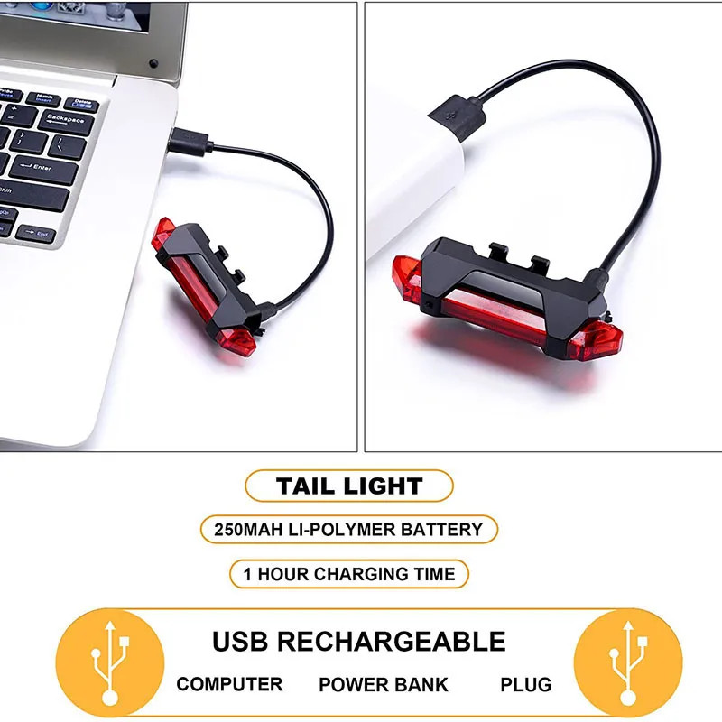 Đèn đuôi xe đạp cảnh báo ban đêm sạc USB đạp xe không thấm nước - đèn chiếu hậu xe đạp, đèn cảnh báo nhấp nháy, Đèn hậu xe đạp thể thao loại mới cao cấp,đèn xe đạp hậu led gắn sau xe cảnh báo an toàn có thể sạc lại - Hàng Chính hãng dododios