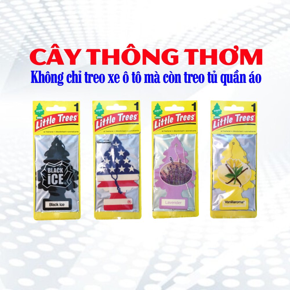 Cây Thông Thơm Treo Xe Little Trees Mùi Vanillaroma - Black Ice - Lavender Cho Hương Thơm Nhẹ Nhàng