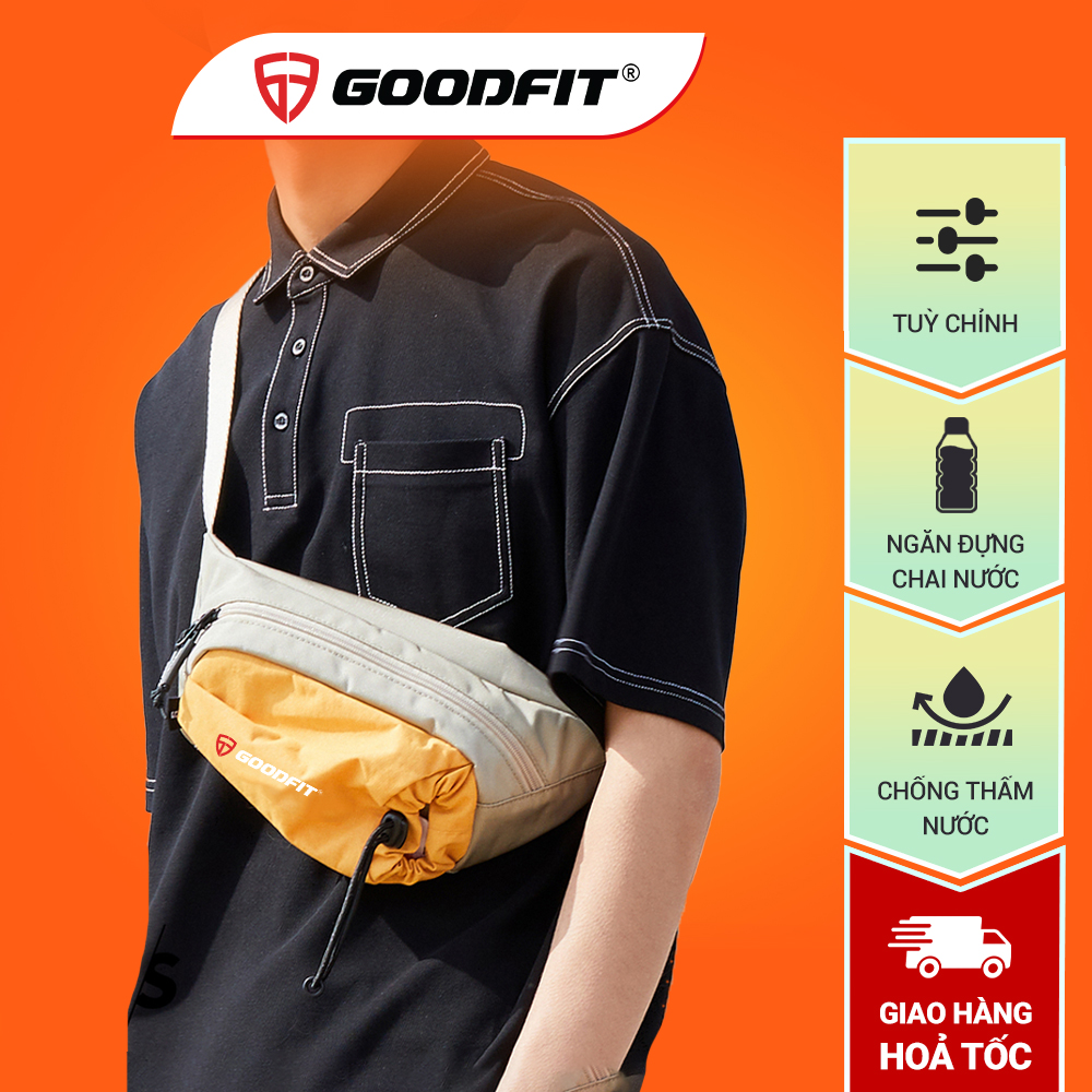 Túi bao tử, túi đeo chéo mini đựng điện thoại chính hãng GoodFit GF121RB túi đeo hông, túi đeo bụng ngăn rộng