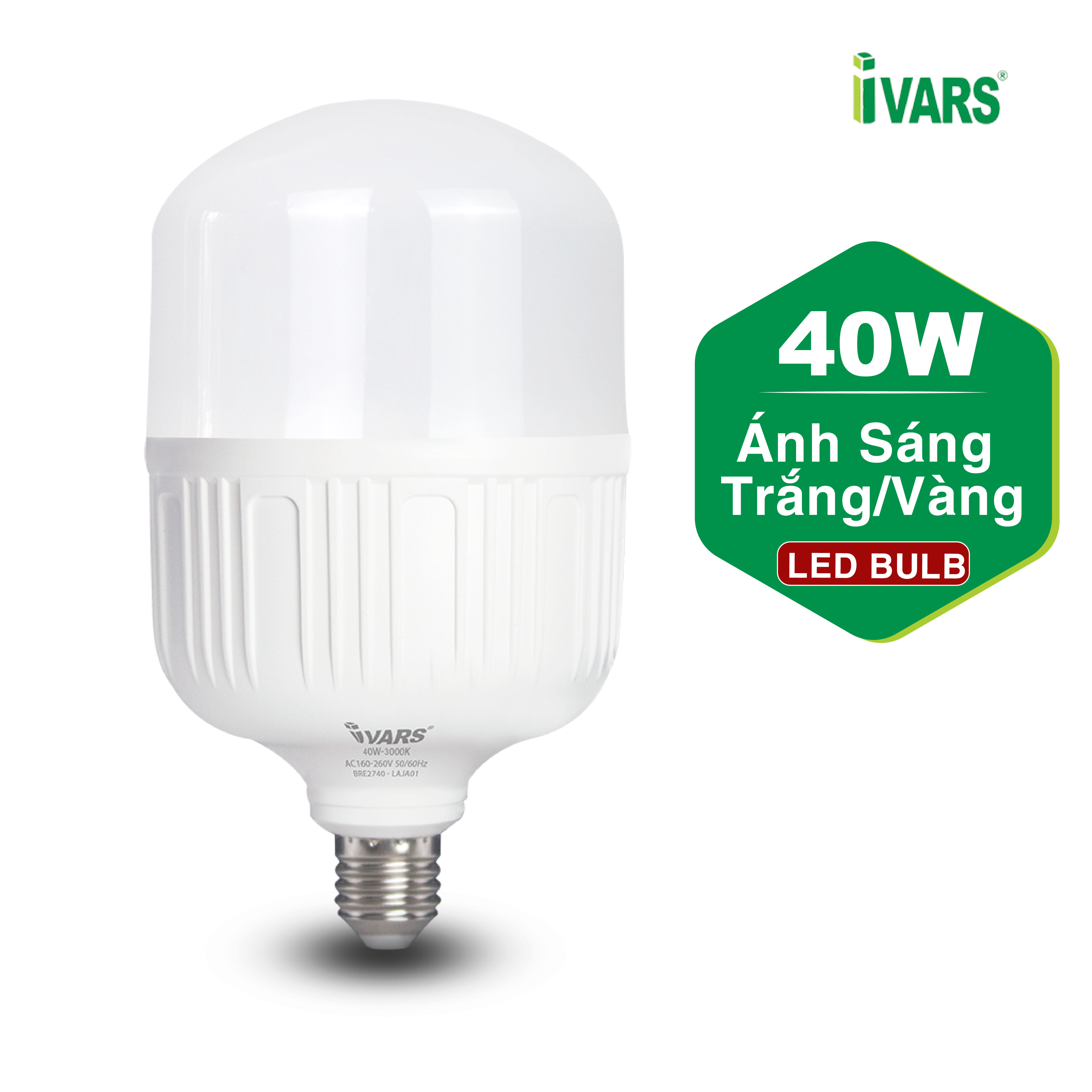 Đèn LED BULB Thương Hiệu IVARS - Công Suất 40W - Hàng chính hãng