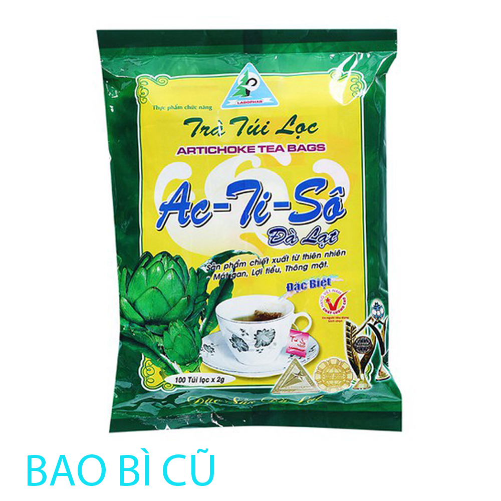 Trà Atiso Ladophar 100 túi lọc artichoke actiso combo 2 gói