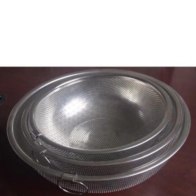 Bộ 3 rổ inox siêu bền đẹp size 28.5cm + 21 cm +25 cm