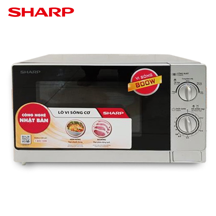 Lò vi sóng Sharp R-202VN-S, Dung tích 20 Lít, Công suất 800W - Hàng chính hãng