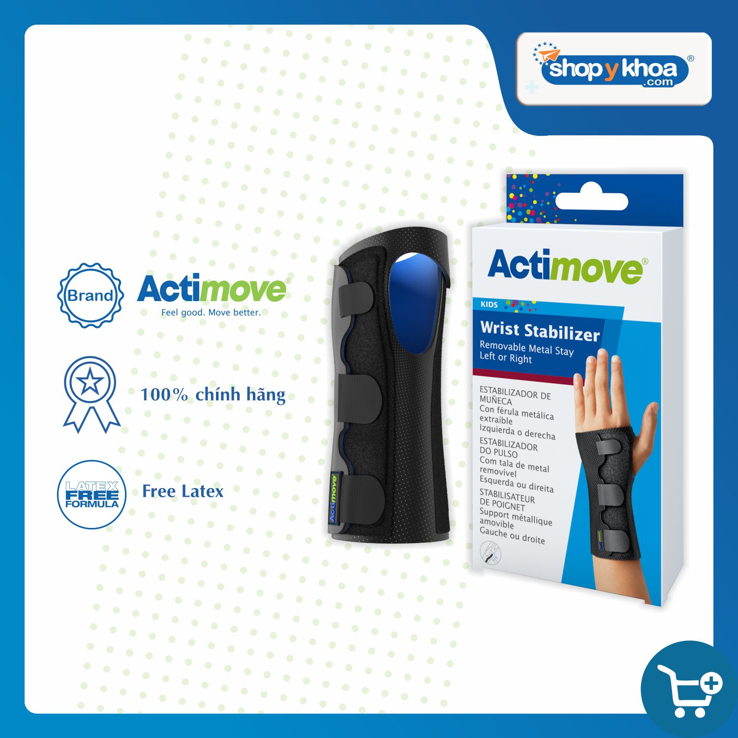 Nẹp cổ tay 75729-KID dành cho trẻ em từ 2-7 tuổi Actimove Wrist Stabilizer