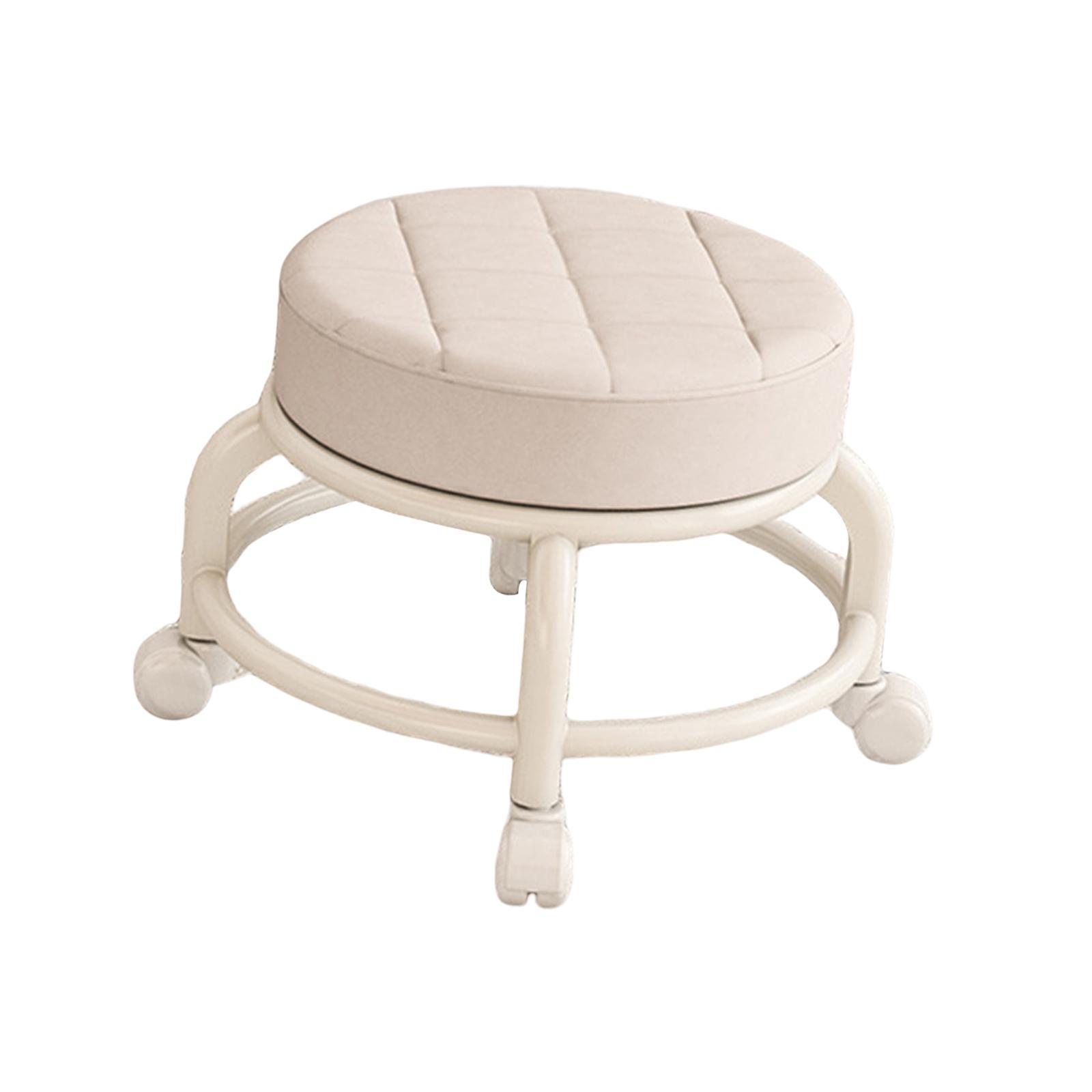 Low Roller Round Seat Comfortable Pulley Wheel Stool for Kids and Adult Home