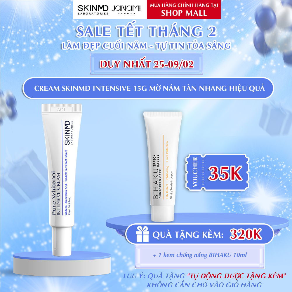 SkinMD Pure Whitenol Intensive Cream 15ml - Tái tạo da Nám, Trắng Sáng Da Và Chống Lão Hóa - Hàn Quốc