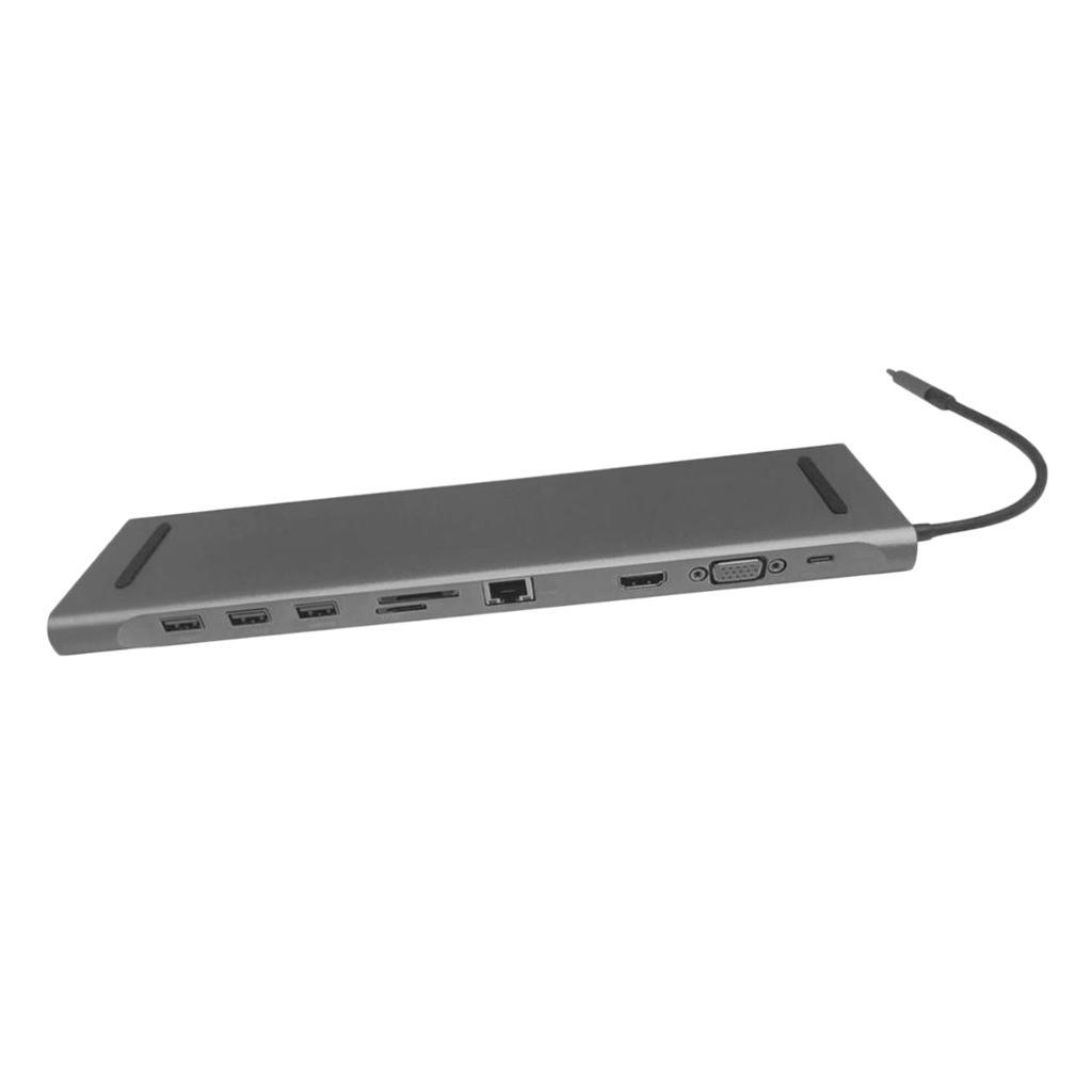 10 in 1 Type-C Hub To   USB 3.0 RJ45 Adapter Docking Station