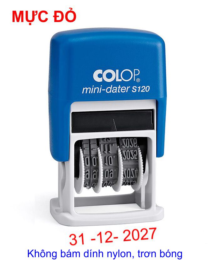 Con Dấu Chỉnh Ngày Tháng Colop Mini Dater S120 Màu Mực Đỏ (Hàng Nhập Khẩu)