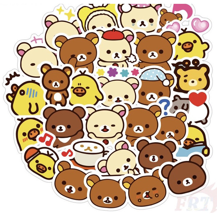 Set 30 sticker Rilakkuma hình dán có ép lụa