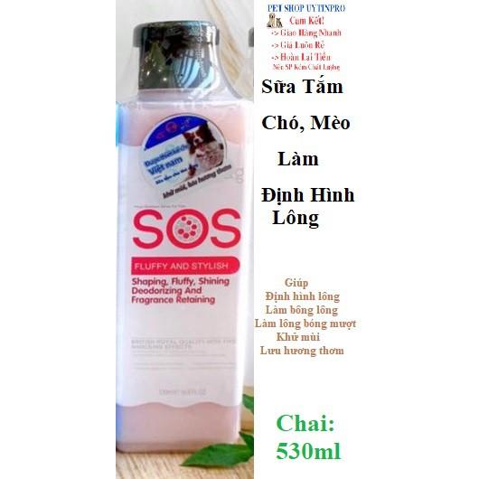 SỮA TẮM SOS CHO THÚ CƯNG CHÓ MÈO Chai 530ml Hàng chính hãng