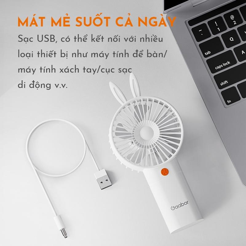 Quạt cầm tay mini tích điện GAABOR GFH-N78A sạc USB di động tiện lợi - Hàng chính hãng