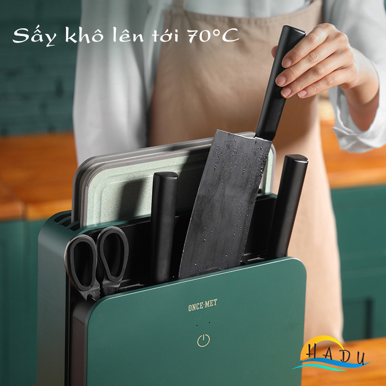 Máy khử trùng dao thớt đũa cao cấp bằng tia UV sấy khô tới 70°C an tâm mỗi ngày HADU