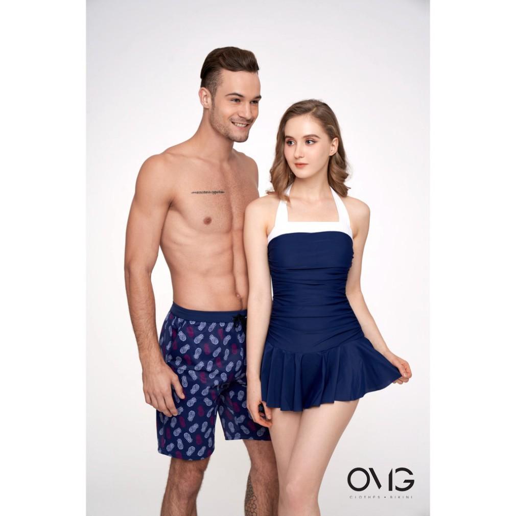 BIKINI PASSPORT - Đồ bơi áo tắm Một mảnh váy bèo ngắn, kiểu ngang - Xanh navy