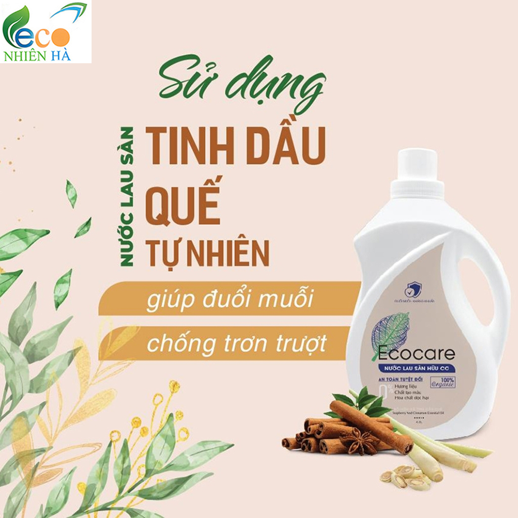 Nước lau sàn ECOCARE 2L tinh dầu thiên nhiên, nước lau nhà đuổi muỗi, chống trượt cho bé