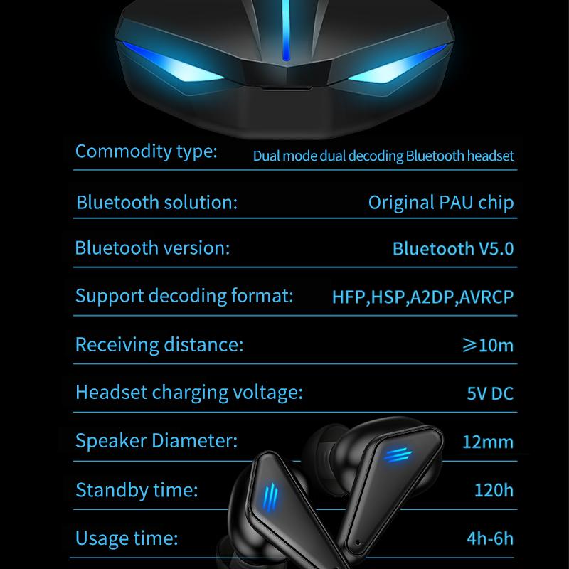 K55 Tai Nghe Chơi Game Thấp Trễ TWS Fone Bluetooth Tai Nghe Nhét Tai Có Mic Bass Âm Thanh Âm Thanh Định Vị Tai Nghe Không Dây