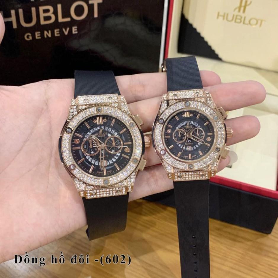 (hublot.viền trơn) Đồng Hồ Thời Trang Nam Nữ Hublot Cặp Đôi - Dây Hương Vani Cao Cấp - DH602 - Bảo hành 12 tháng