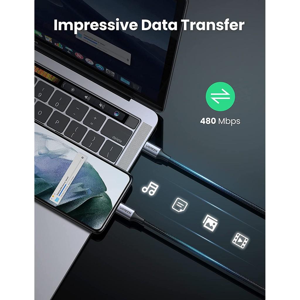 Cáp sạc nhanh USB type C PD 60W dài từ 0.5-2m UGREEN US261 - Hàng Chính Hãng - Bảo Hành 18 Tháng